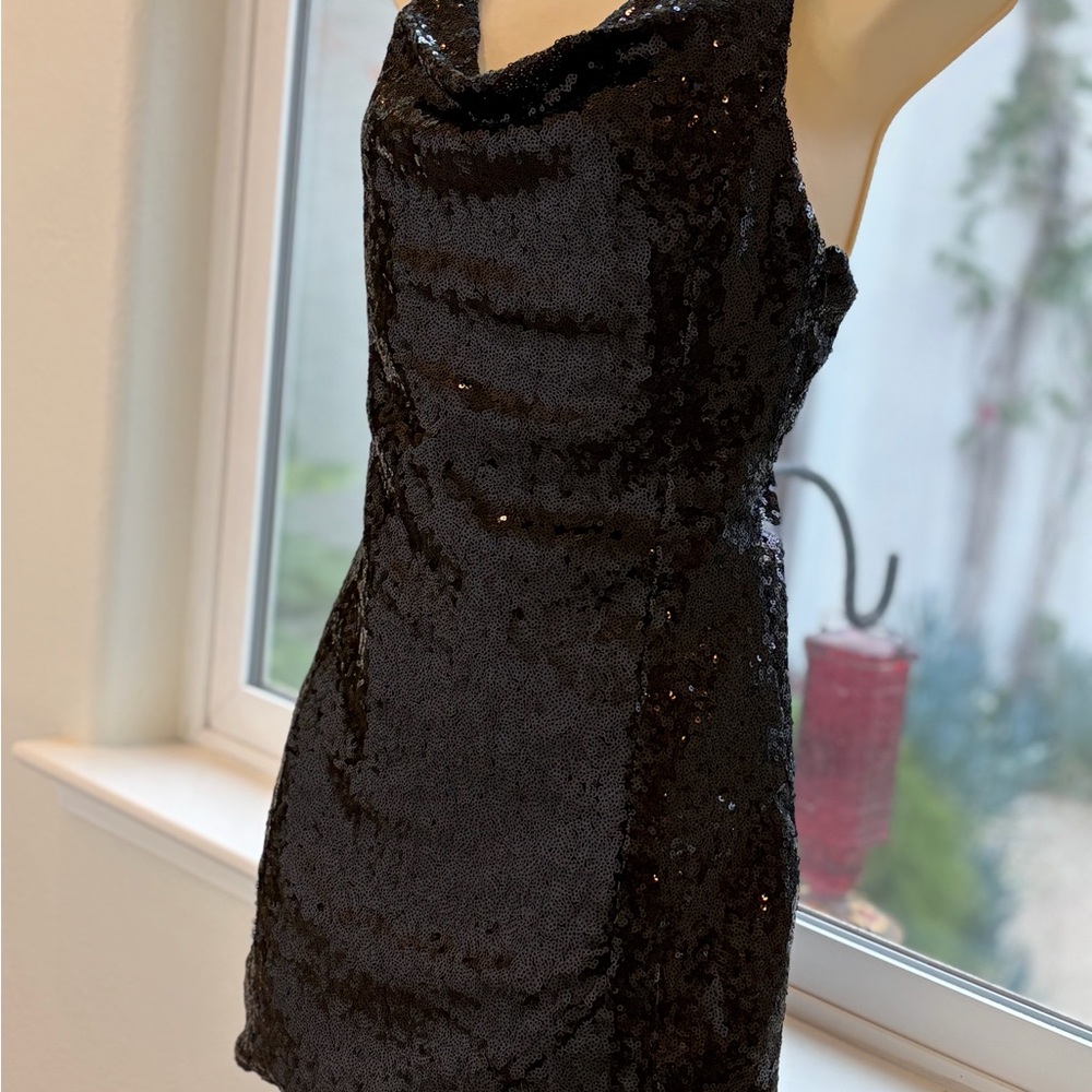 Urban Outfitters Black Sequin Mini Dress